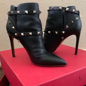 Valentino Rockstud Calf Skin Boots